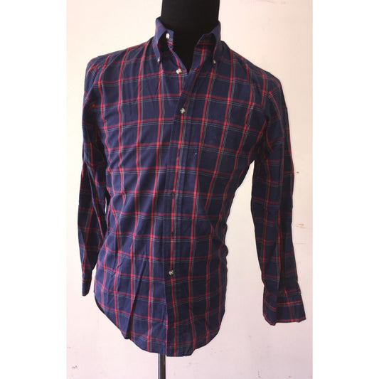 Mens Size Small Chaps Ralph Lauren Button Up Red/Blue Flannel Shirt