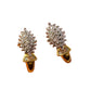Diamond Accented Marquise Cluster Earrings 14kt Gold plate
