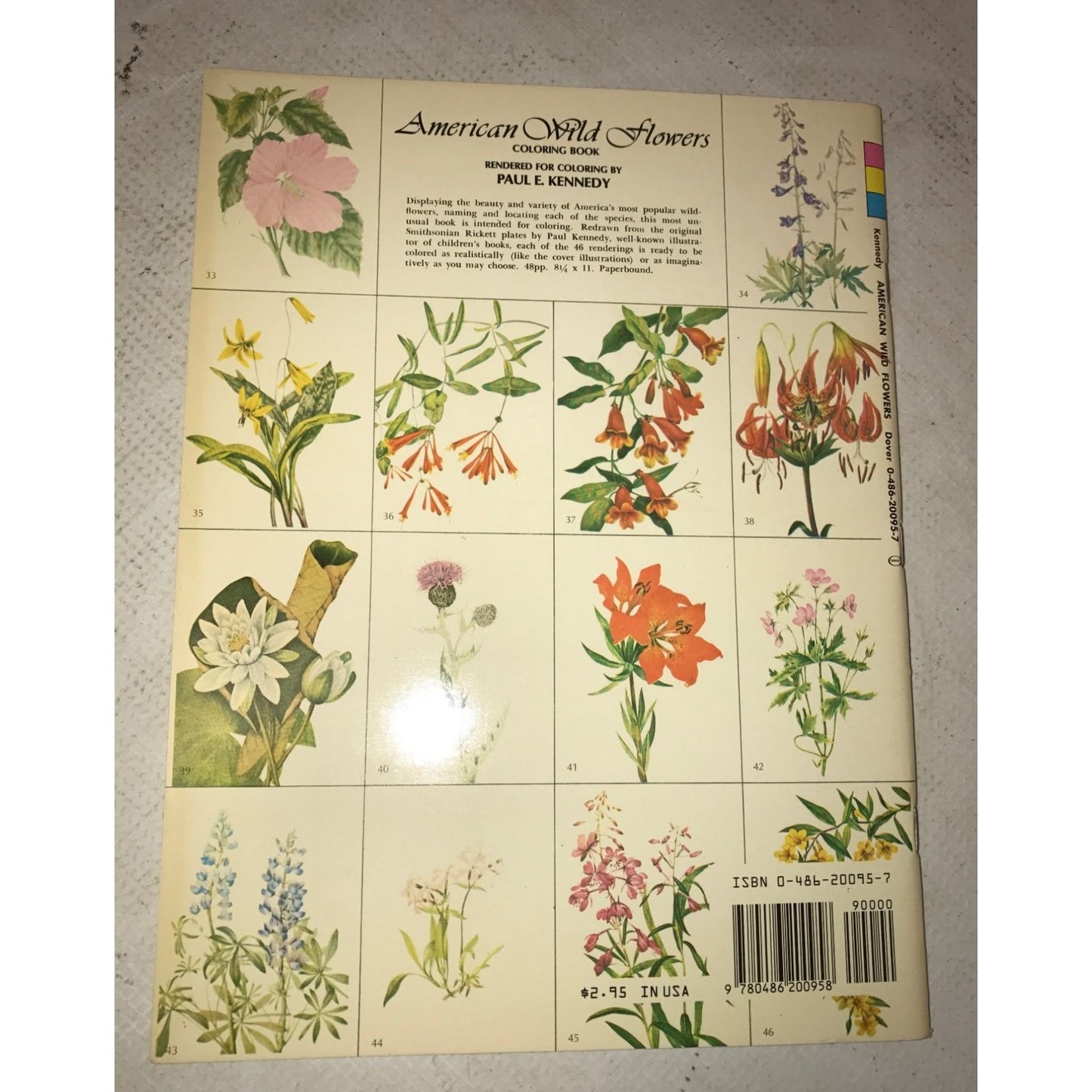 American Wild Flowers Dover Coloring Book- Paul E. Kennedy