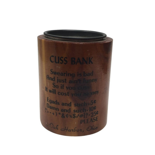 Vintage Cuss Bank Oak Harbor, Ohio Souvenir - 3'' tall