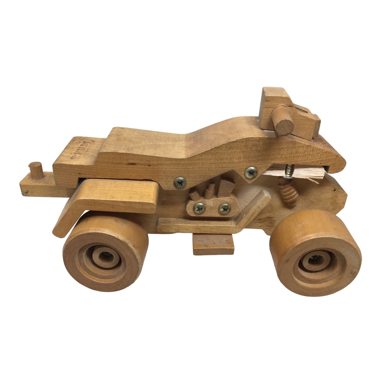 Tonka 4-Wheeler Wood Toy Collectible- Piece of wood is broken off (see pictures)