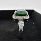 3.66ct Lab Created Emerald and White Gemstone Ring Size 7 - A+ Stuff