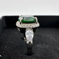 3.66ct Lab Created Emerald and White Gemstone Ring Size 7 - A+ Stuff