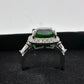 3.66ct Lab Created Emerald and White Gemstone Ring Size 7 - A+ Stuff