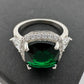 3.66ct Lab Created Emerald and White Gemstone Ring Size 7 - A+ Stuff