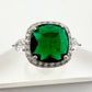 3.66ct Lab Created Emerald and White Gemstone Ring Size 7 - A+ Stuff