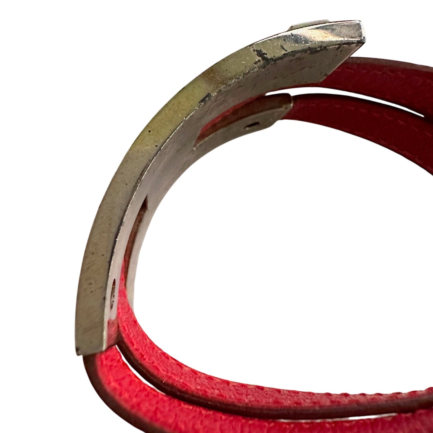 Hermes Pousse - Pousse Red Leather Wrap Bracelet