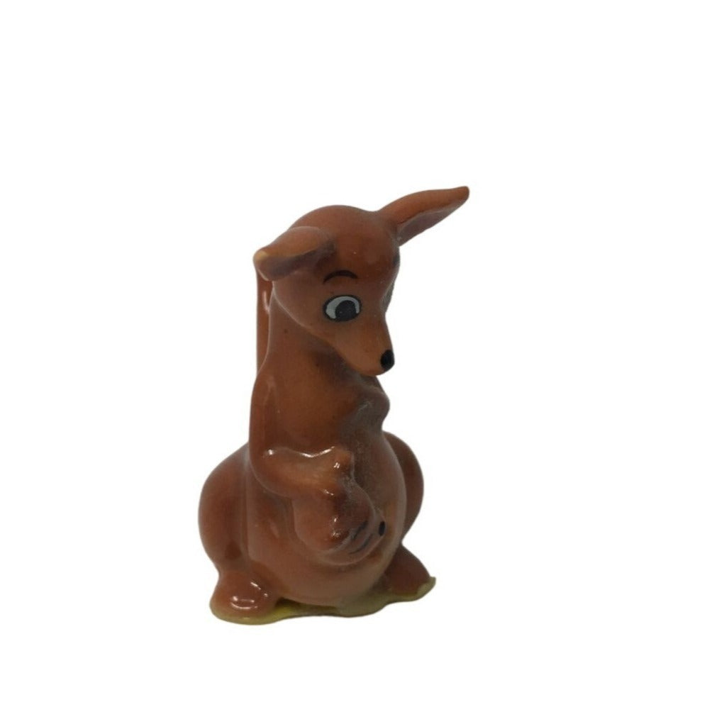 Vintage Miniature Brown Kangaroo and Baby Joey Figurine