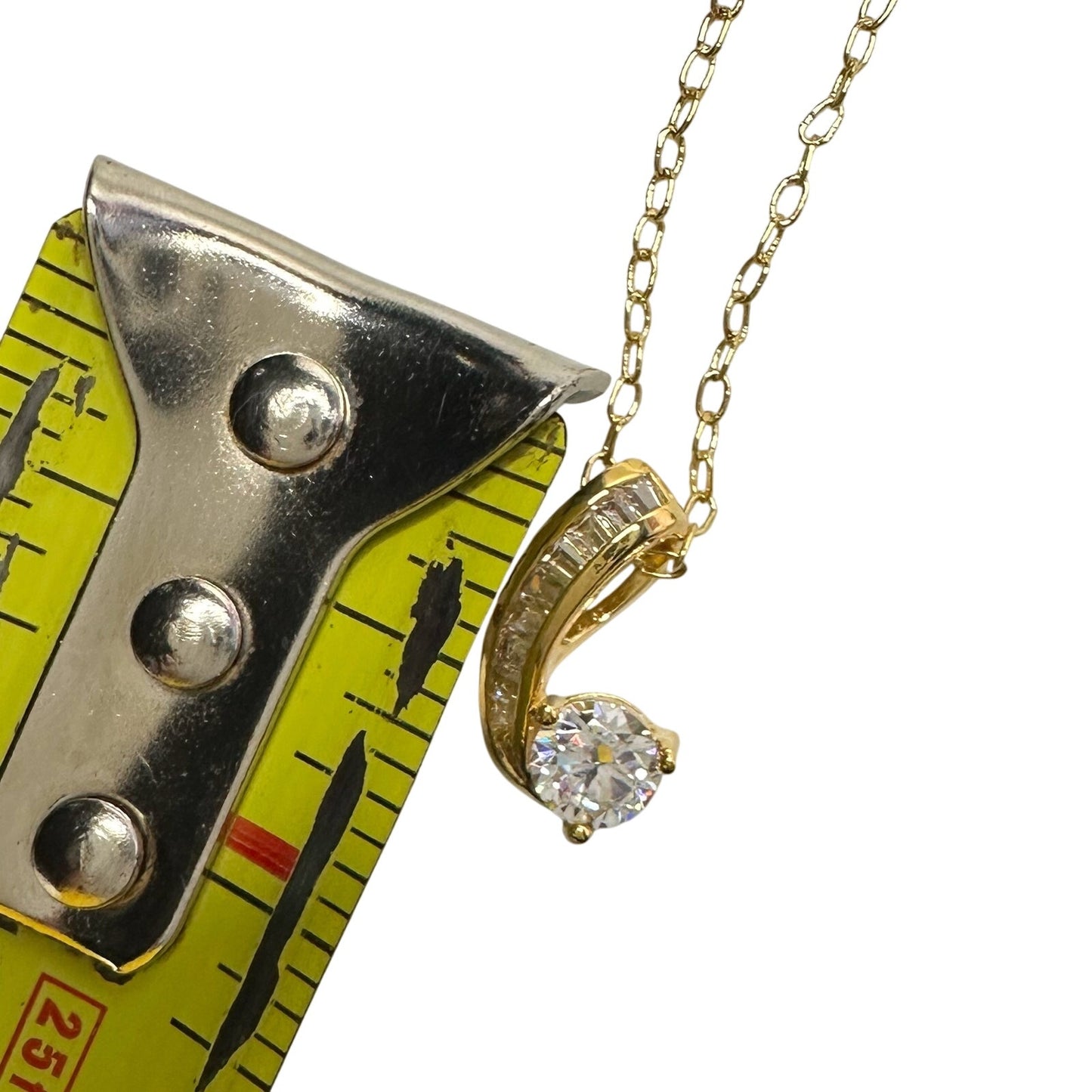 Pretty 18kt Gold Plated White Topaz and Zirconia Swirl Necklace