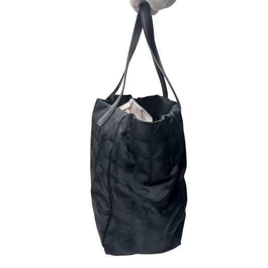 CHANEL Black Nylon Travel Line Tote Bag