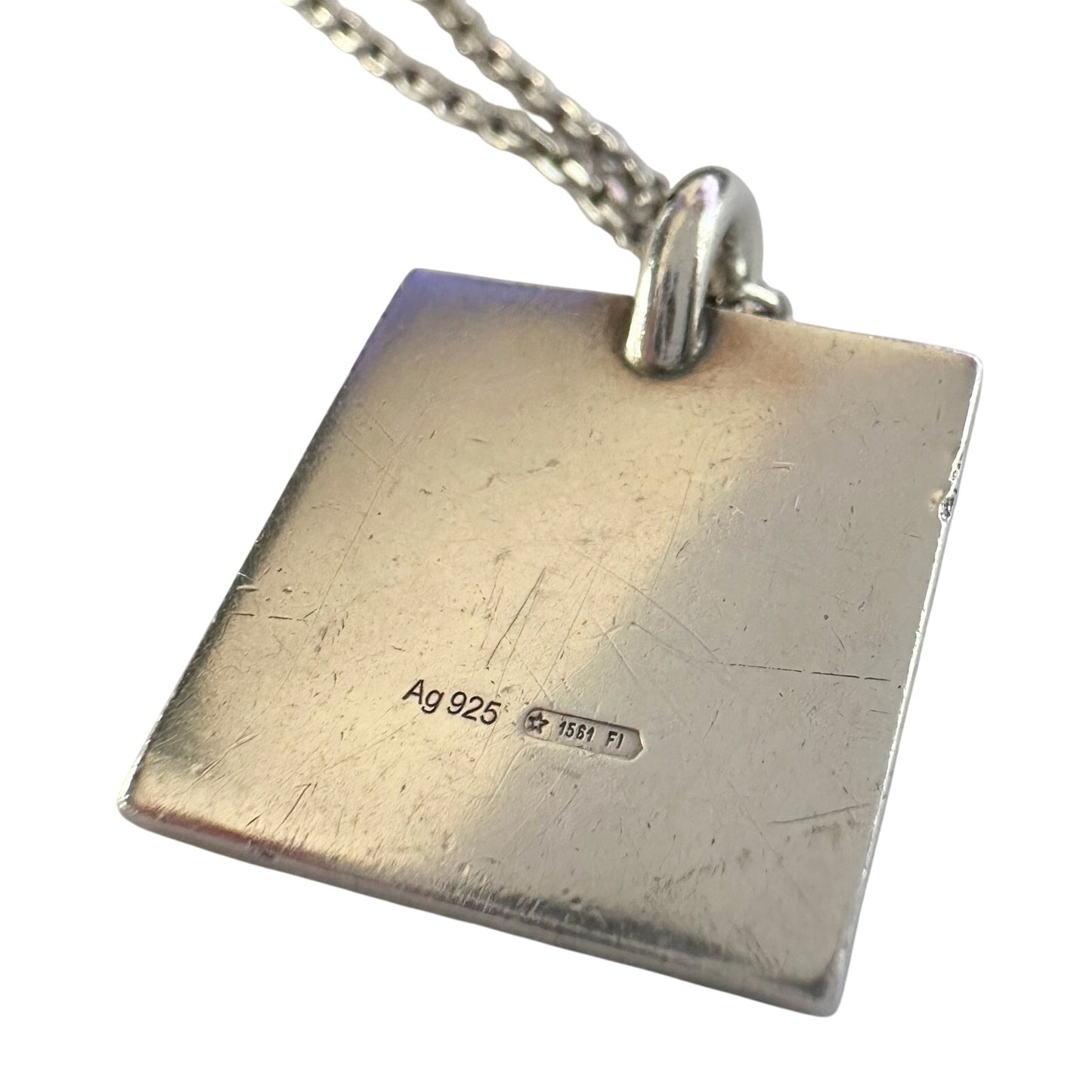 Gucci Logo Square Pendant on 19" Chain