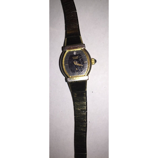 Womens Citizen Quartz Gold Tone 7 Inch Watch- Watch has Scratches