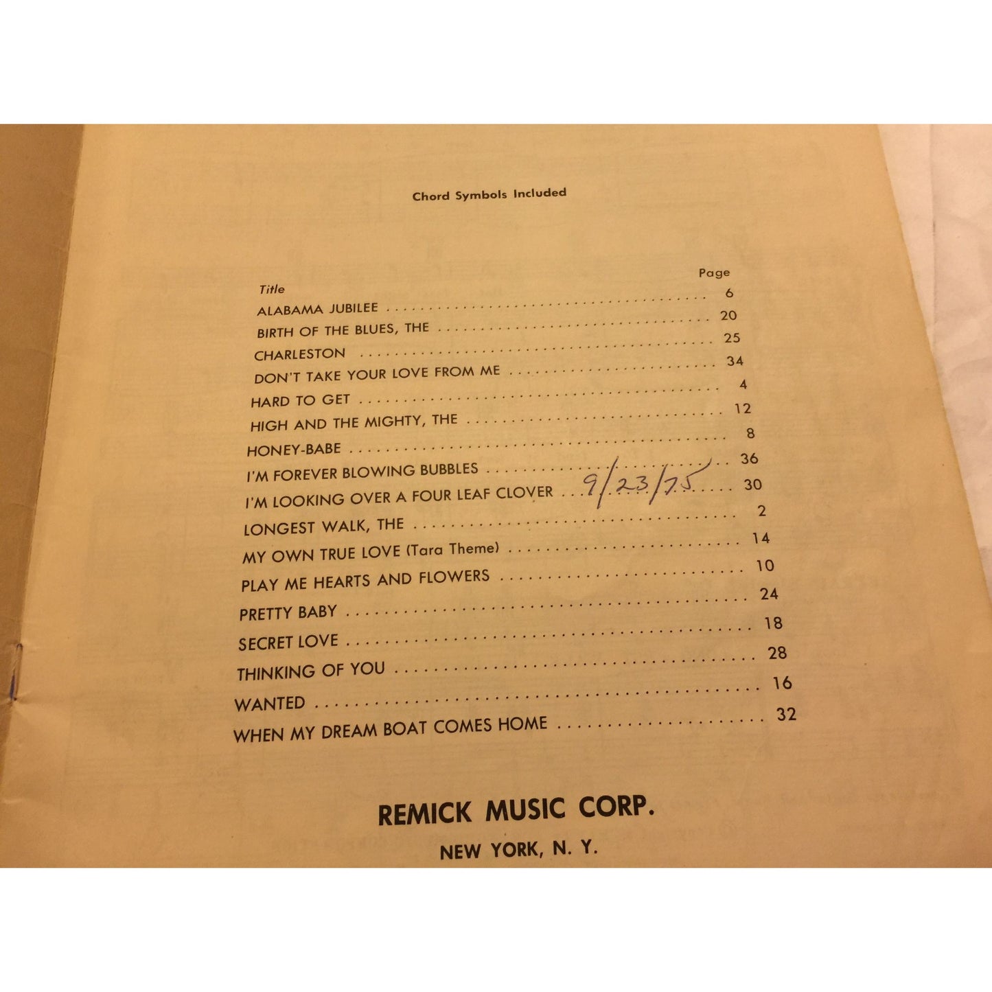 Vintage Album of Popular Songs NEW AND OLD Songbook Sheet Music