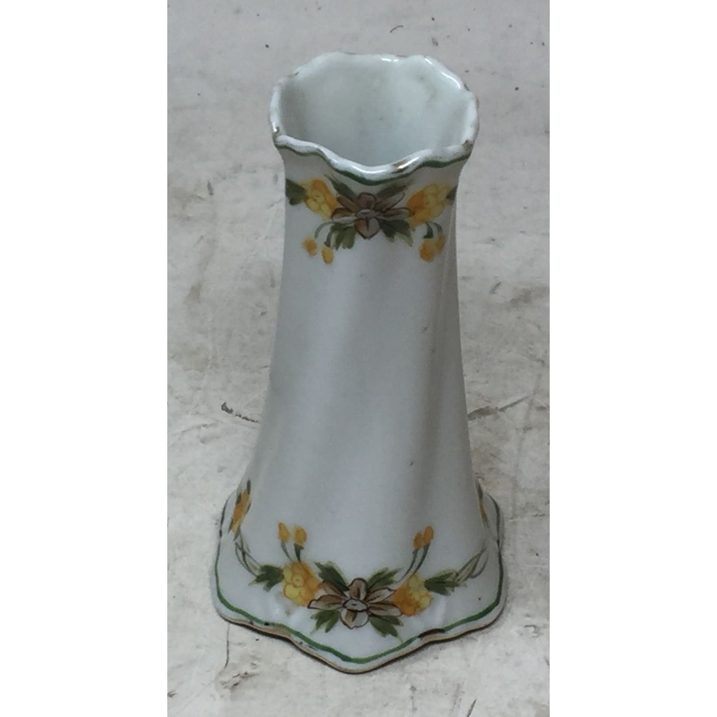 Vintage Hand Painted Slim White colored Floral Vase