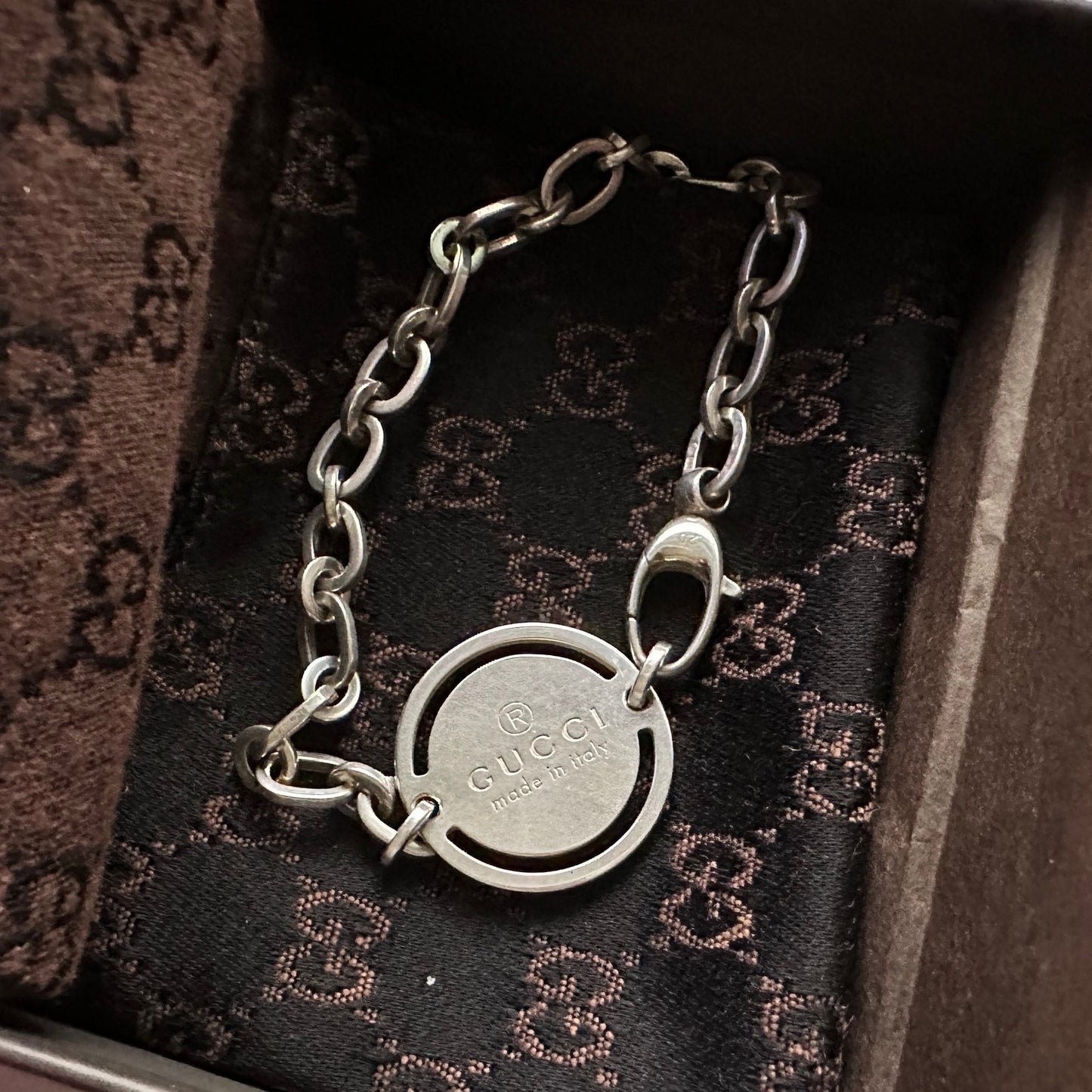 Gucci Circle Disc Plate Bracelet in Box with Dust Bag