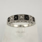 Natural Black and White Diamond Band Ring - size 7.25