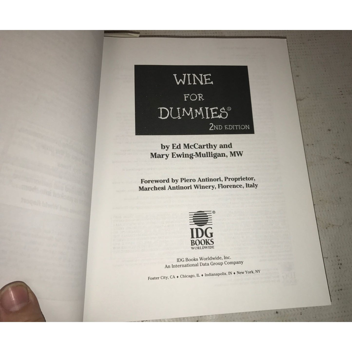 Wine for Dummies Mary Ewing-Mulligan and Ed McCarthy book