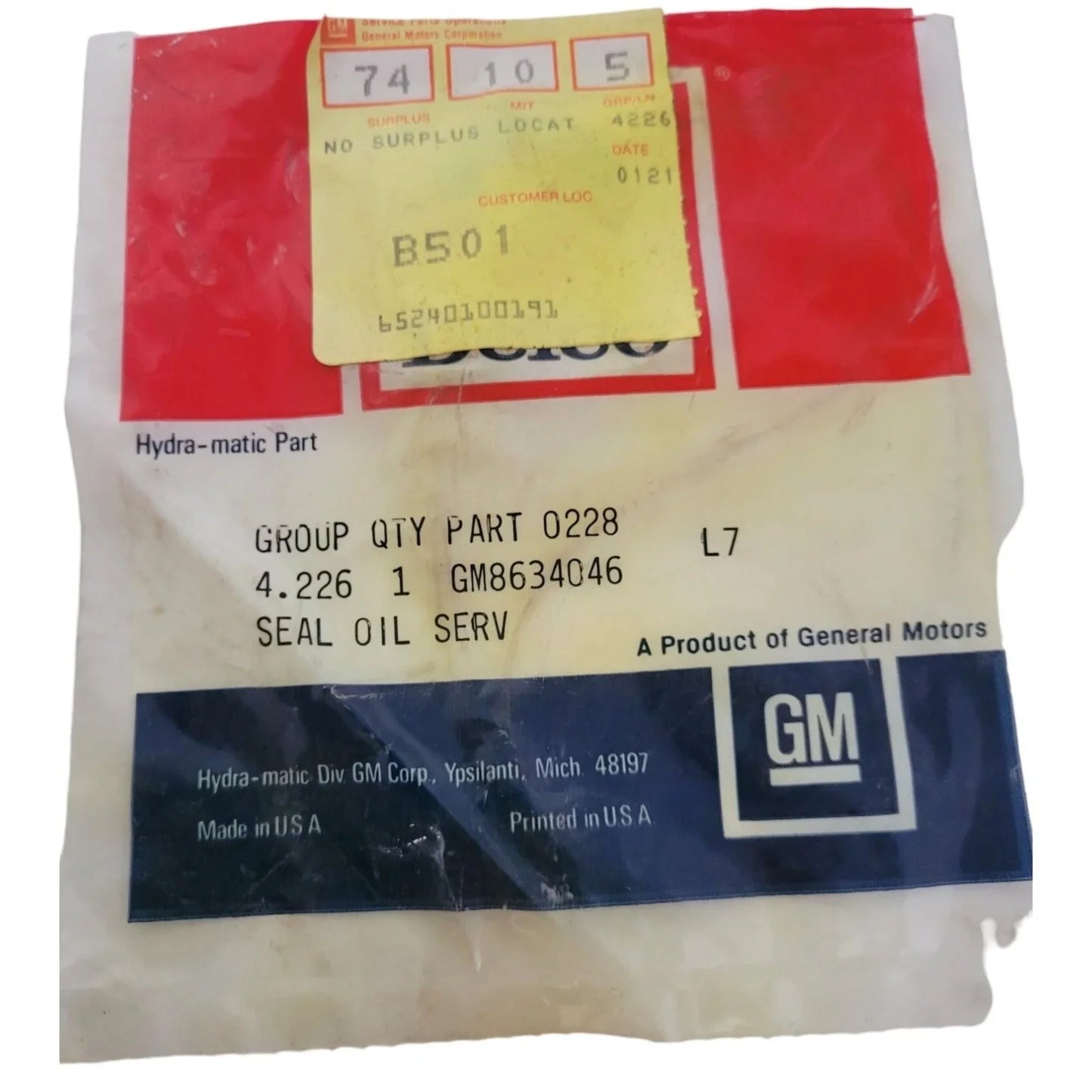 Genuine General Motors Delco Part 0228 Seal oil Serv gm  A+ Stuff