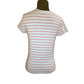 Vintage Ambercrombie & Fitch  Light Blue Red white Stripe Top - Size Medium - Round Collar with Lady Bug on left chest