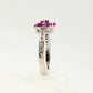 Pretty and Bright - Pink Lab Created Sapphire Petals Flower Ring - Sterling Silver Size 7.25