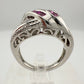 Detailed Lab Created Pink Sapphire and Sterling Ring - Size 7