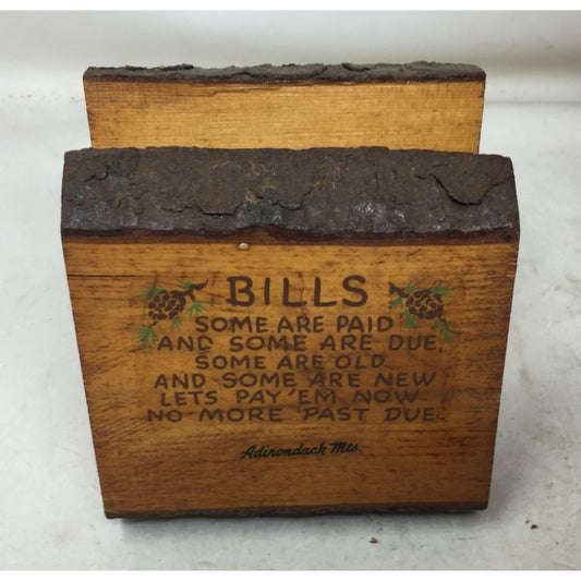 Vintage Wooden Handmade Mail, Letters & Bills Holder- Funny Quote