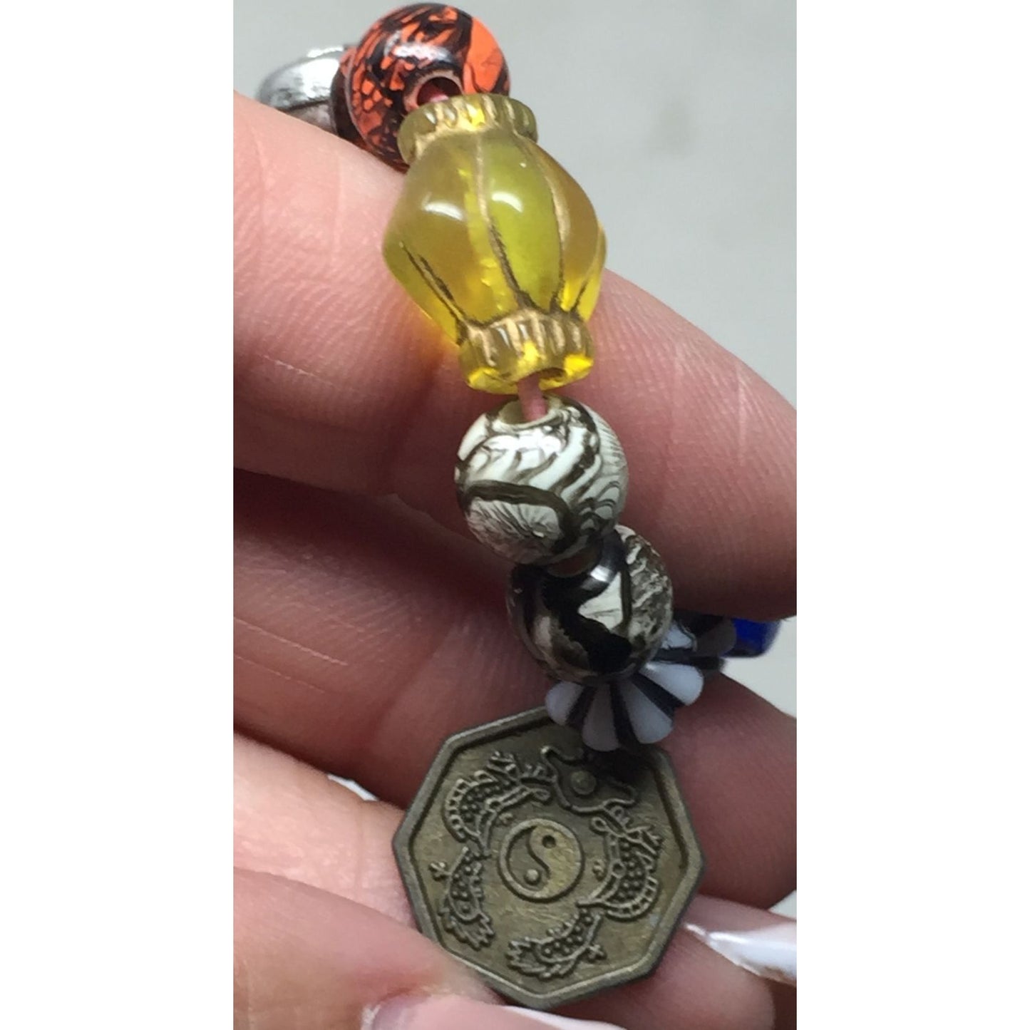 Women's Beaded Bracelet with Assorted Colorful Beads/Charms