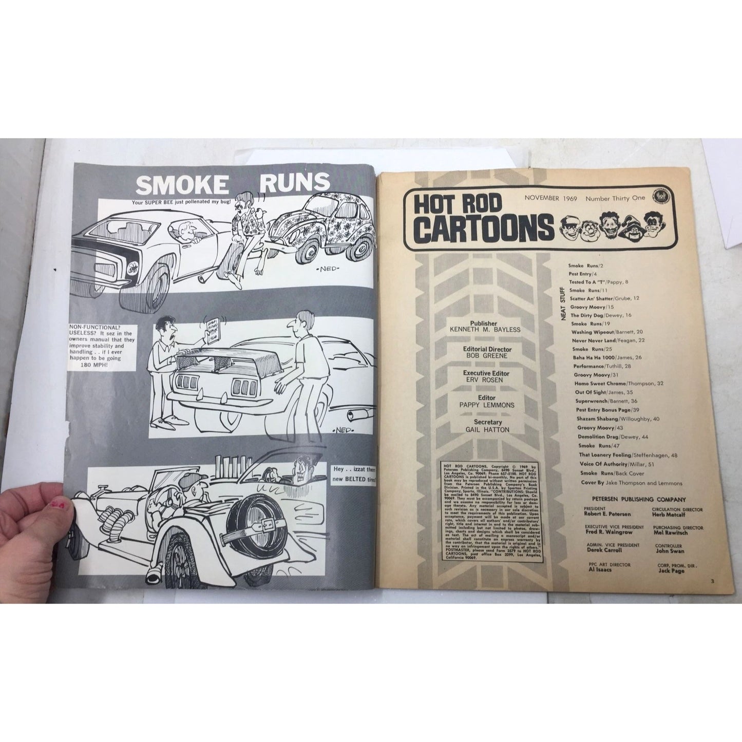 Vintage Copy of Hot Rod Cartoons magazine from November 1969 unbranded  A+ Stuff