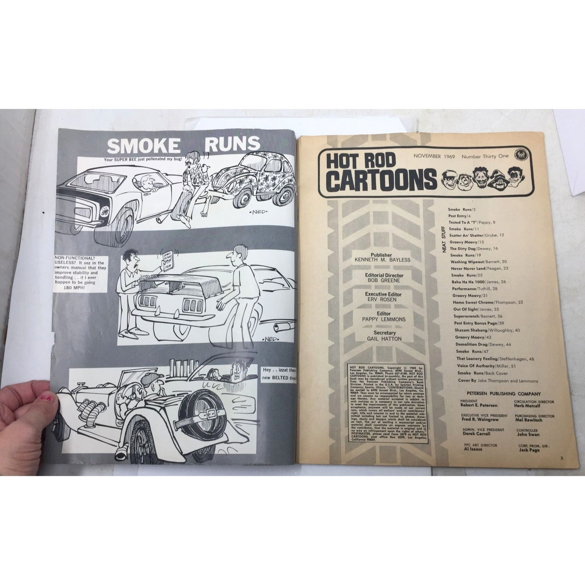 Vintage Copy of Hot Rod Cartoons magazine from November 1969 unbranded  A+ Stuff