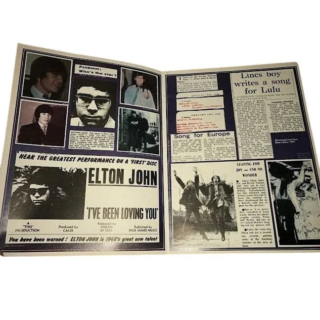 Liberty Wants Talent - Elton John - LYRICS and SCRAPS Photo and Song Lyrics (1975 ) Big Pig Music Ltd.  A+ Stuff Vintage Advertising