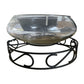 Clear Glass Bowl Vase/Planter And Black Metal Stand