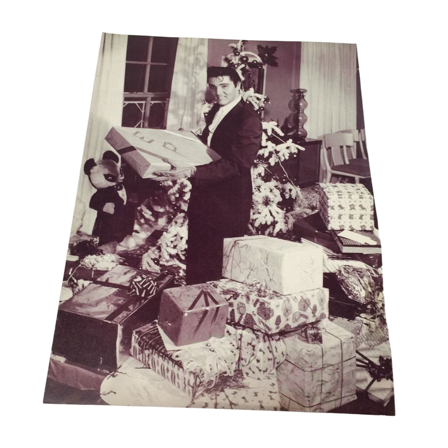Vintage Double Sided Elvis Presley Black/White Collectible Photo- about 12 by 8.5 inches