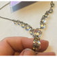 Vintage Womens Jewelry Set - Necklace (15") and Ring (Size 9)- Shiny Glass