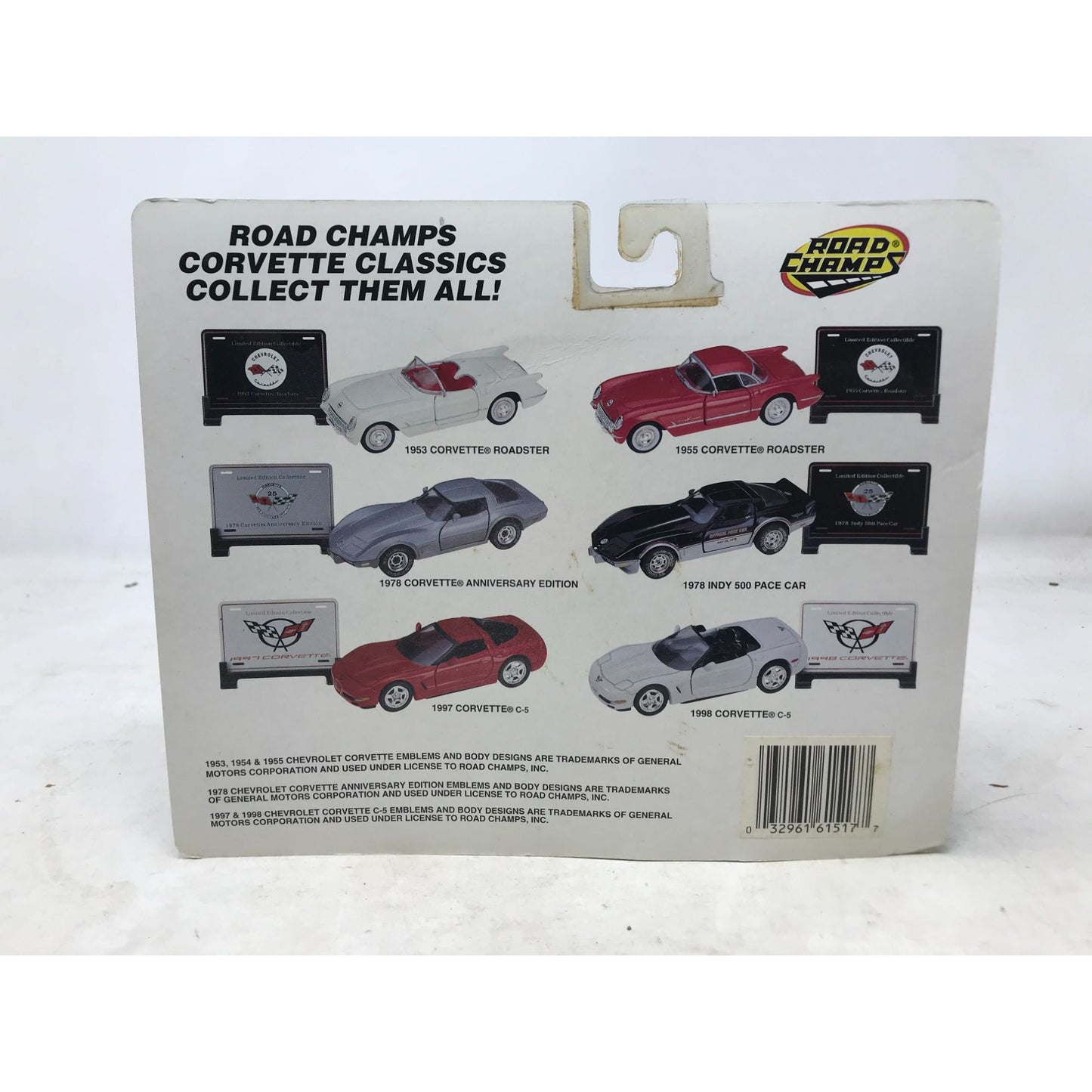 1998 Corvette Indy Pacecar - ROAD CHAMPS American Classic Car 1:43 Die Cast