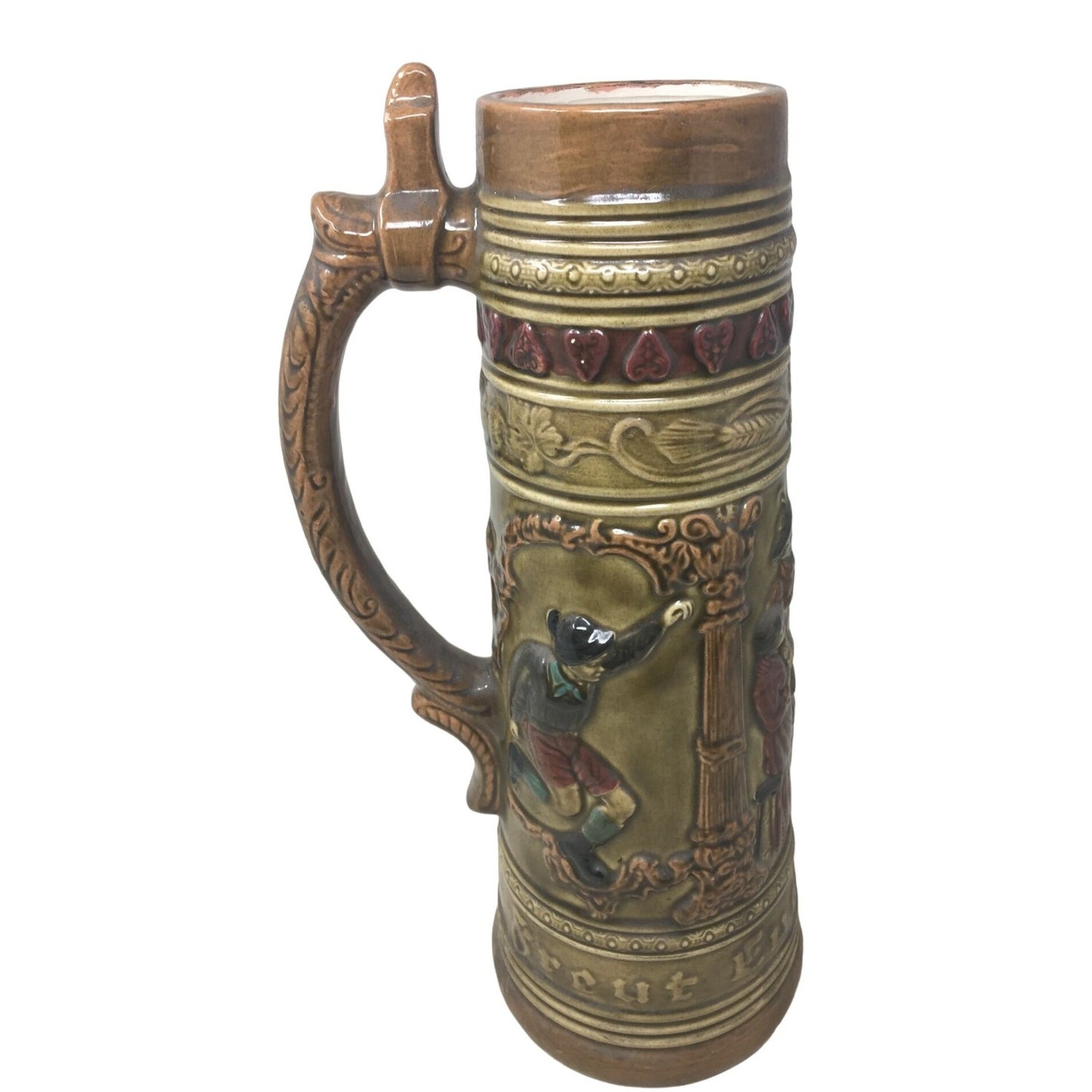 Vintage Large 15 inch Collectible Beer Stein with Handle