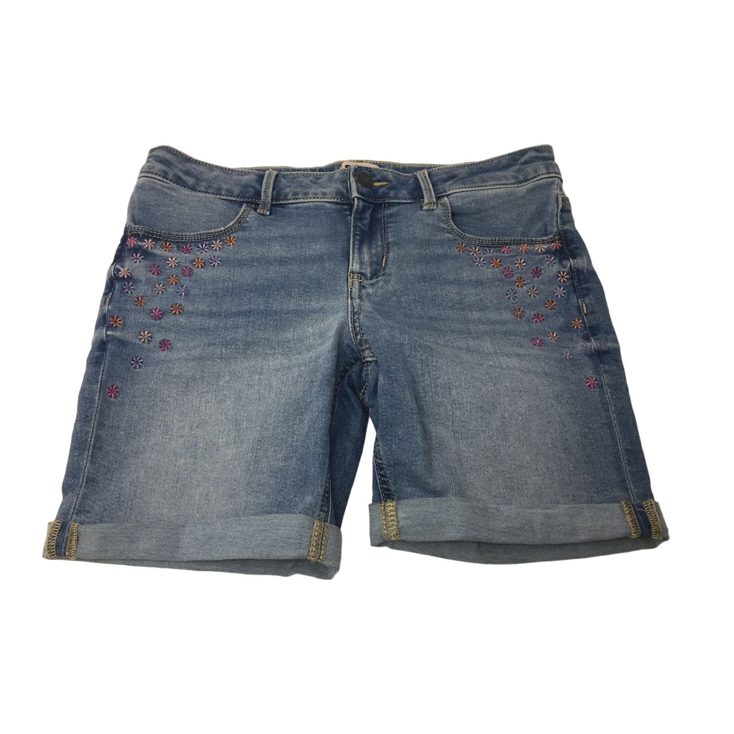 SO Size 14 Plus Girls Adjustable Denim Shorts with Pockets