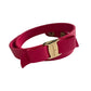 Salvatore Ferragamo Deep Pink Leather Vara Ribbon Bow Double Wrap Bracelet