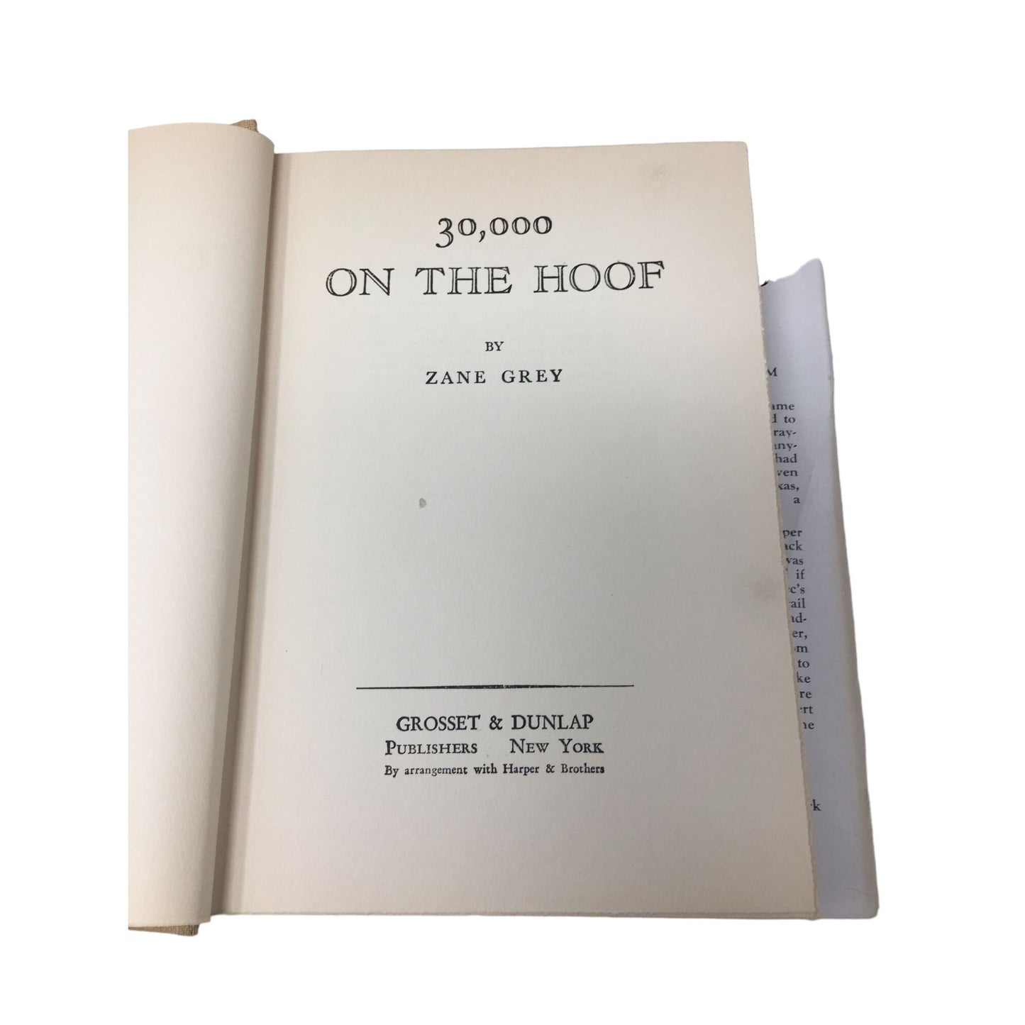 30,000 on the Hoof Hardcover Book by Zane Grey