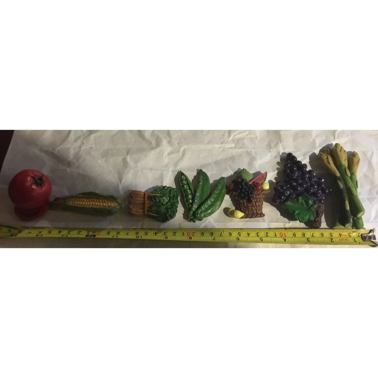 Set of 7 Vintage Mixed Vegetables/Fruit Magnets - A+ Stuff