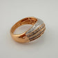 Beautiful 1.00 Carat Chocolate Diamond Baguette Tidal Wave Ring SIze 8