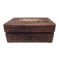 Hand Carved Brown Wooden Trinket Box/Jewelry Box