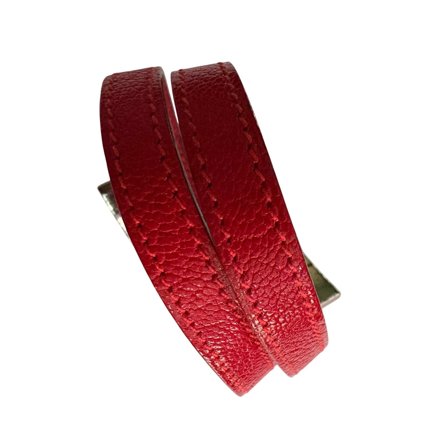 Hermes Pousse - Pousse Red Leather Wrap Bracelet