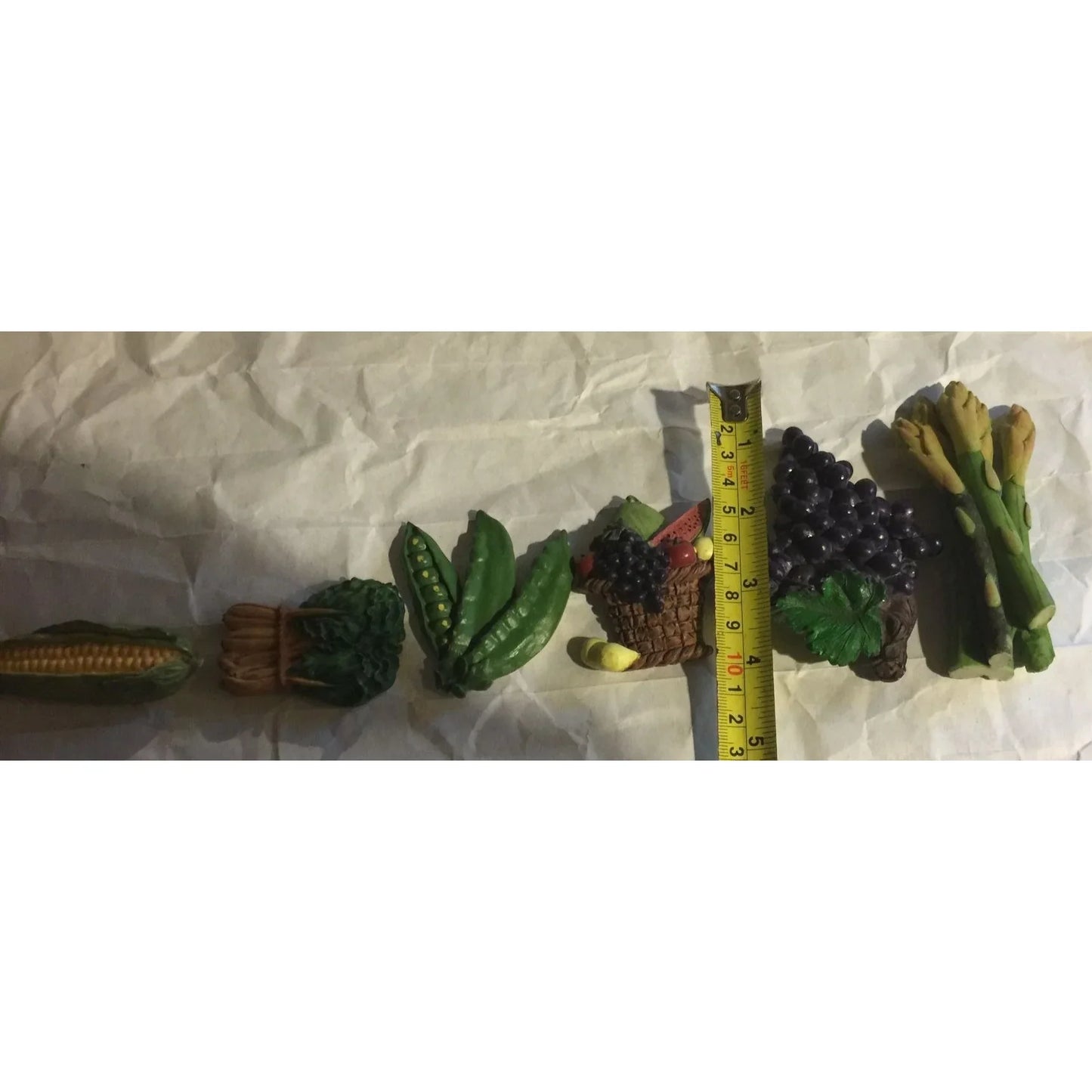 Set of 7 Vintage Mixed Vegetables/Fruit Magnets - A+ Stuff