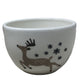 Holiday Home Christmas Reindeer Small White Bowl- 2.5 by 4 inches