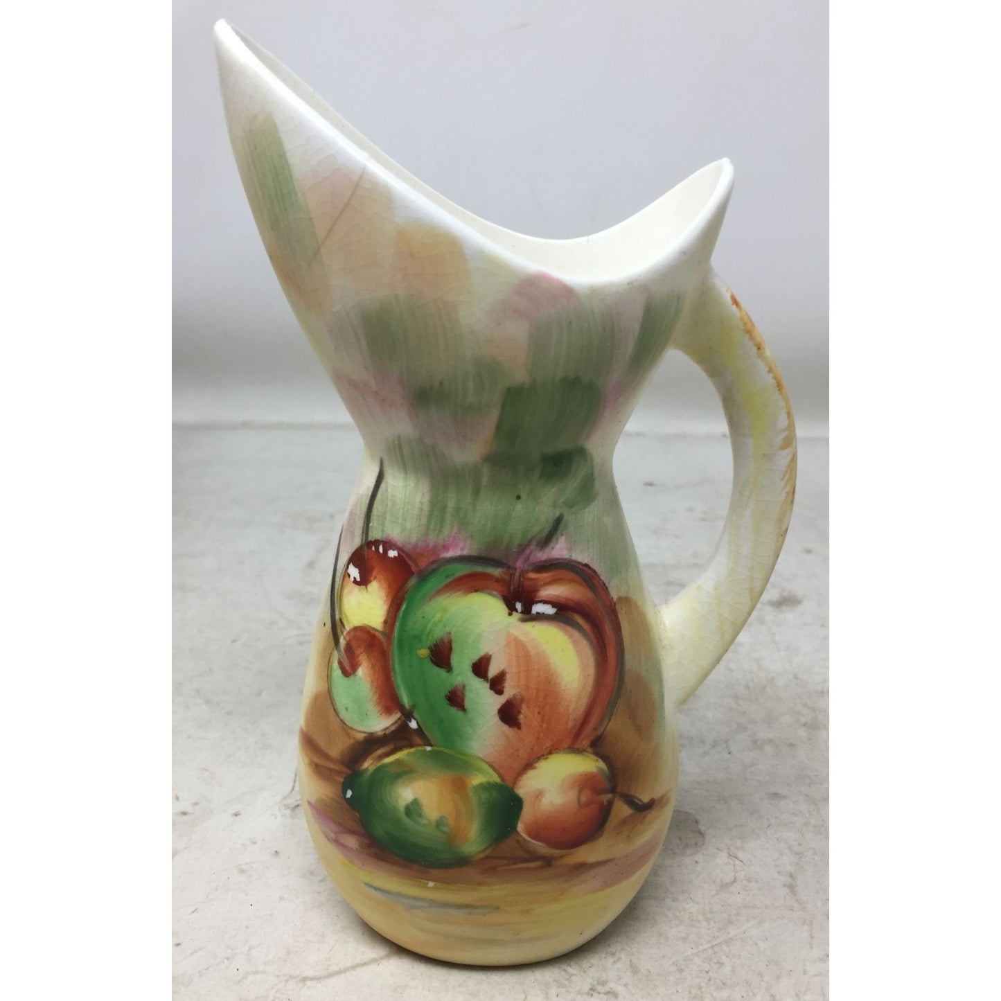 Vintage Small Japan Ceramic Pitcher with Hand painted Fruit Design