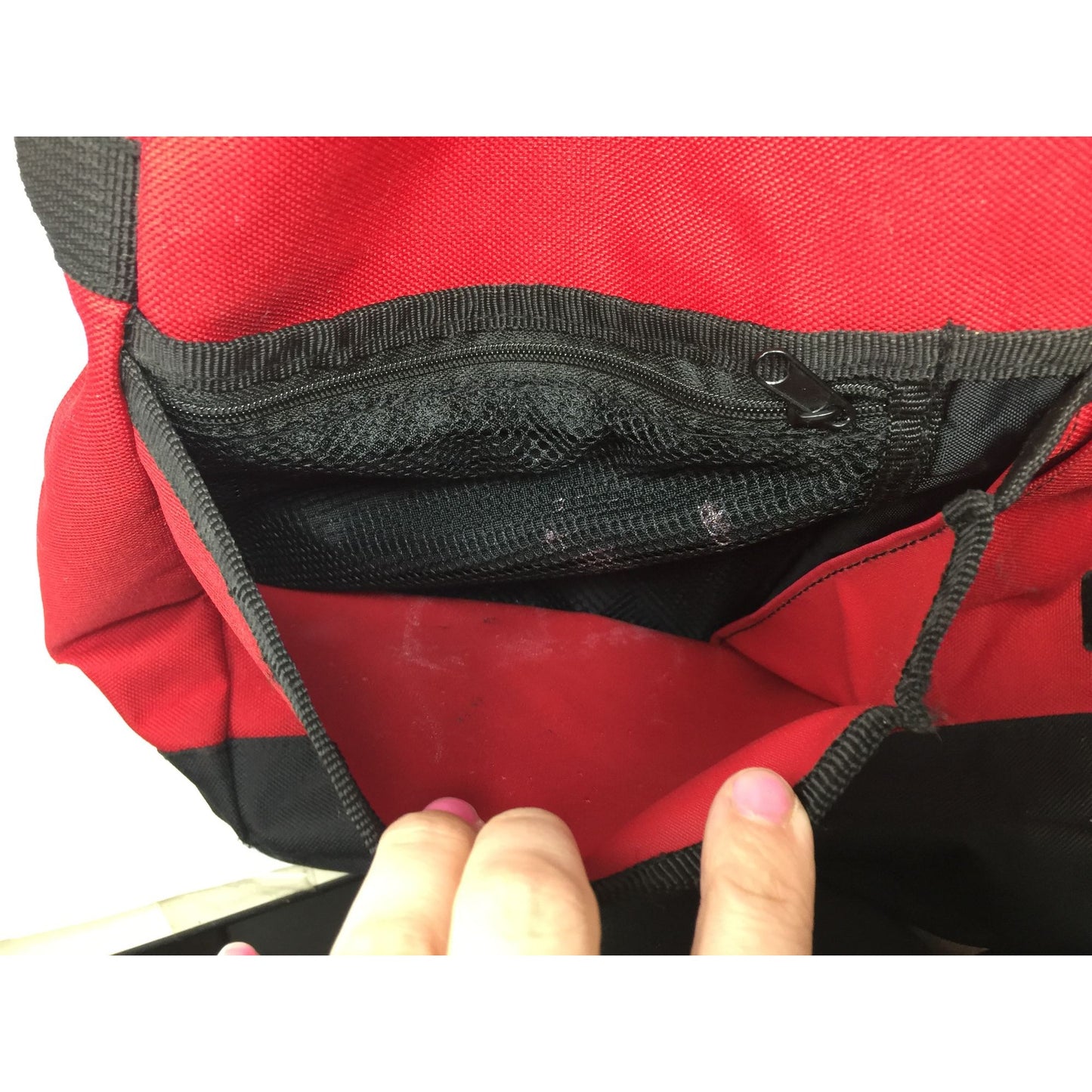 No Boundaries Red and Black School Bag with Pockets and Zippers