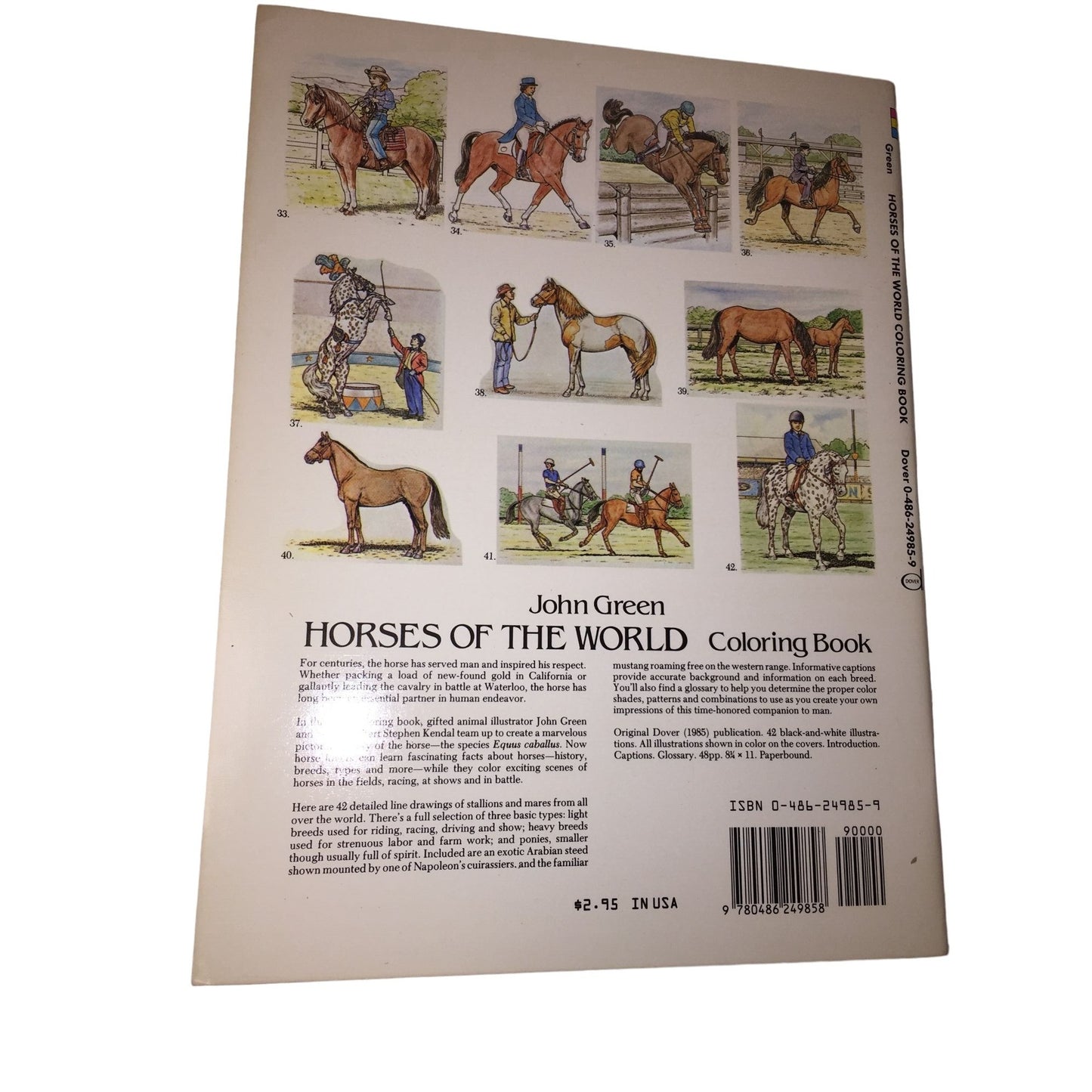 Horses of the World Coloring Book by John Green Dover Coloring Book