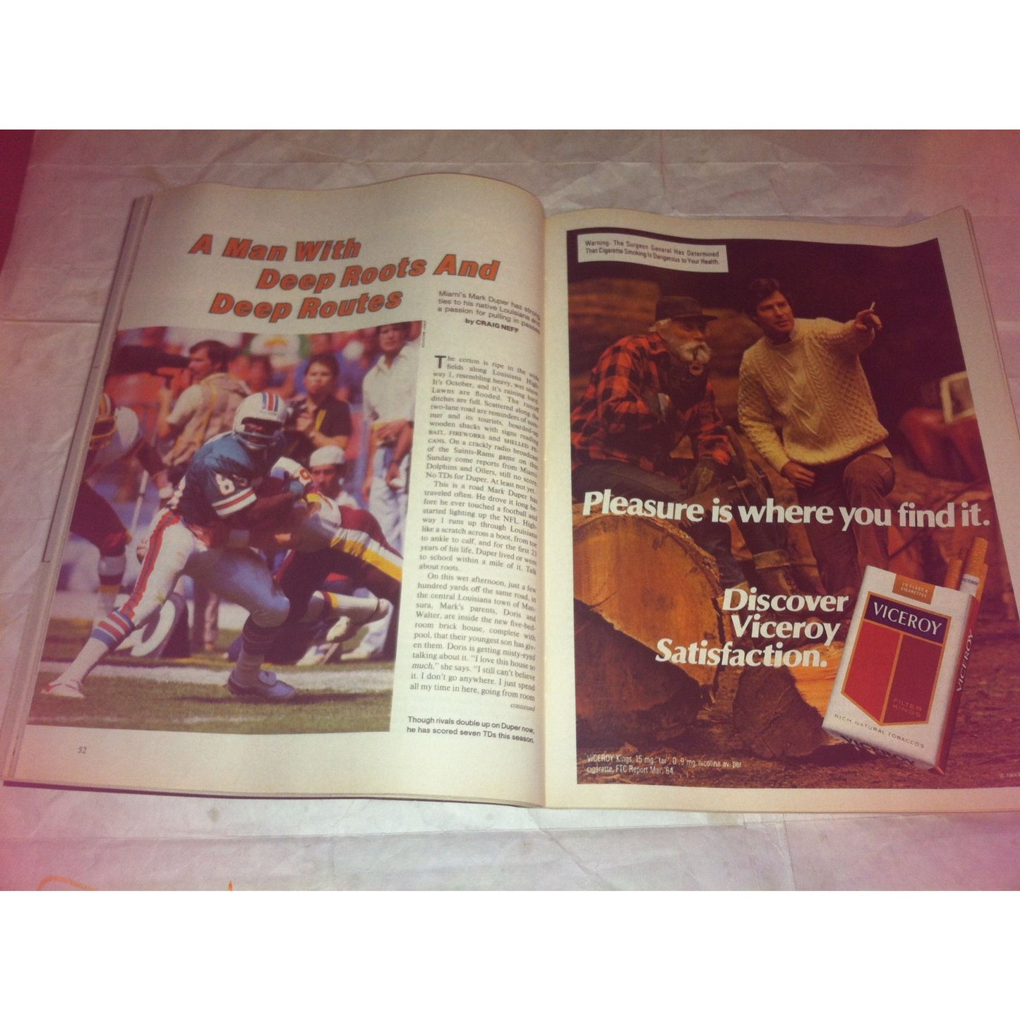 Sports Illustrated 1984 Mark Clayton Miami Dolphins Vintage Magazine