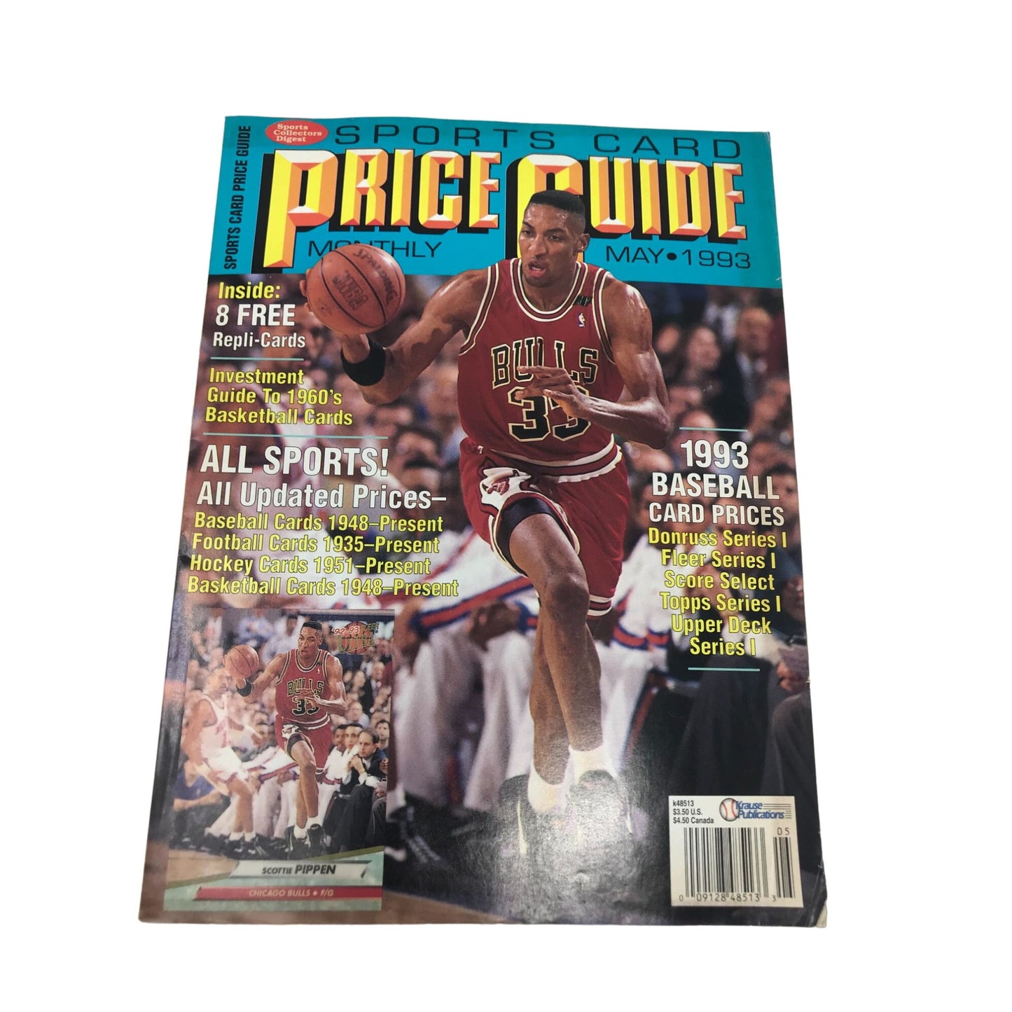 Sports Card Price Guide Monthly May 1993 Scottie Pippen Chicago Bulls