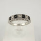 Natural Black and White Diamond Band Ring - size 7.25